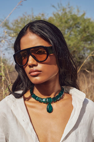 Esra Green Doublet Necklace Set
