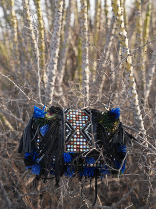 Black Fringe Clutch

