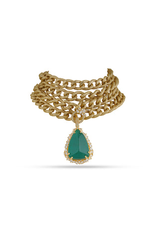 Roza Statement Pendant Chain Choker
