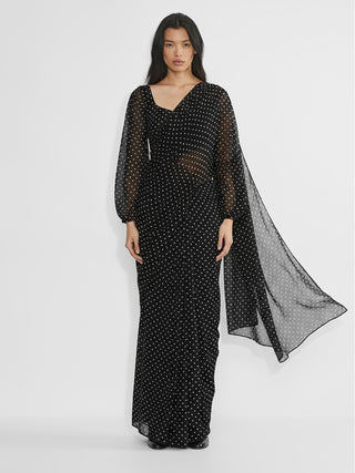 Polka Dot Print Saree
